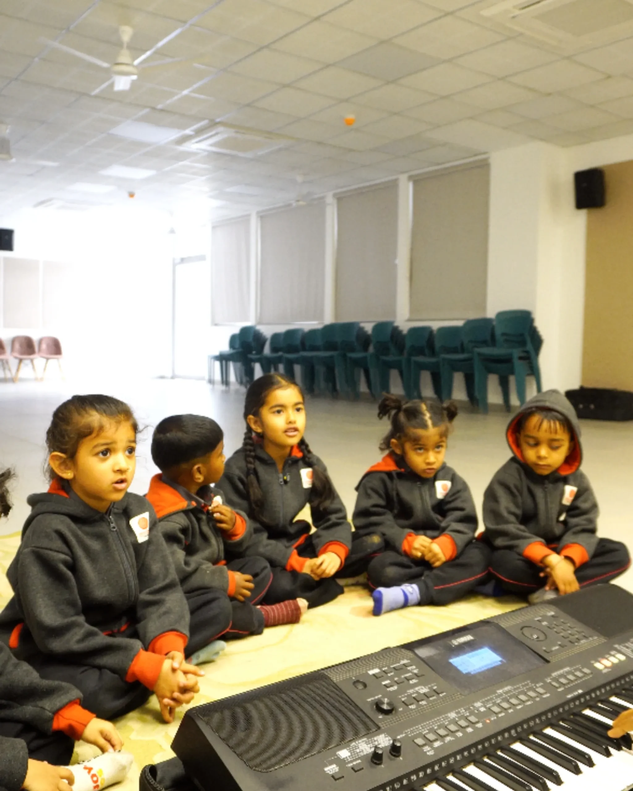 School Children Music Class Keyboard Lesson