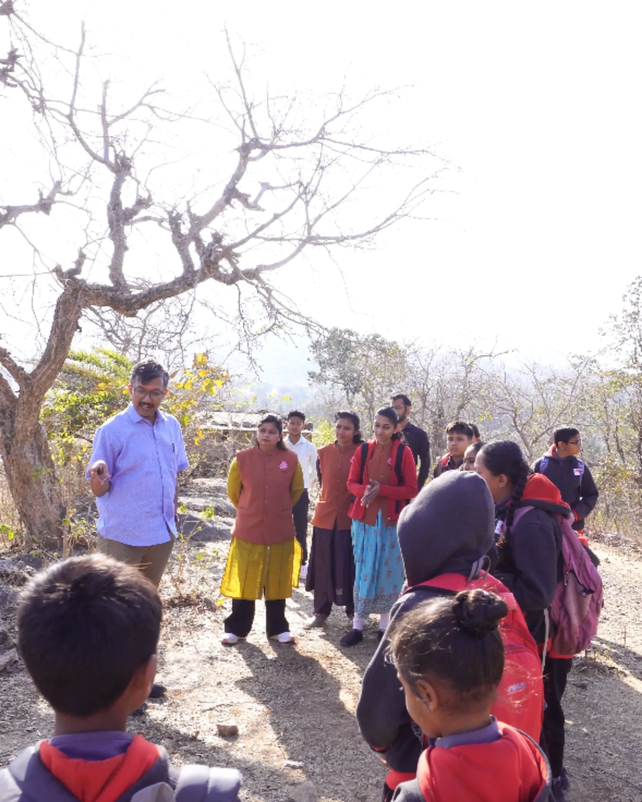 Students On Educational Field Trip With Teacher