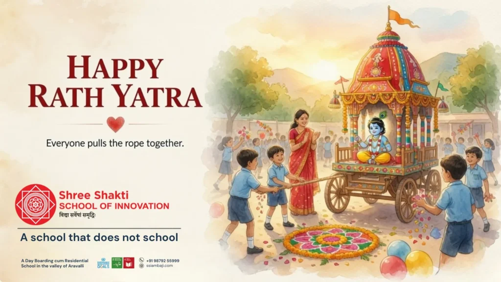 Rath Yatra at SSI Ambaji: When Children Learn That Everyone Pulls the Rope Together